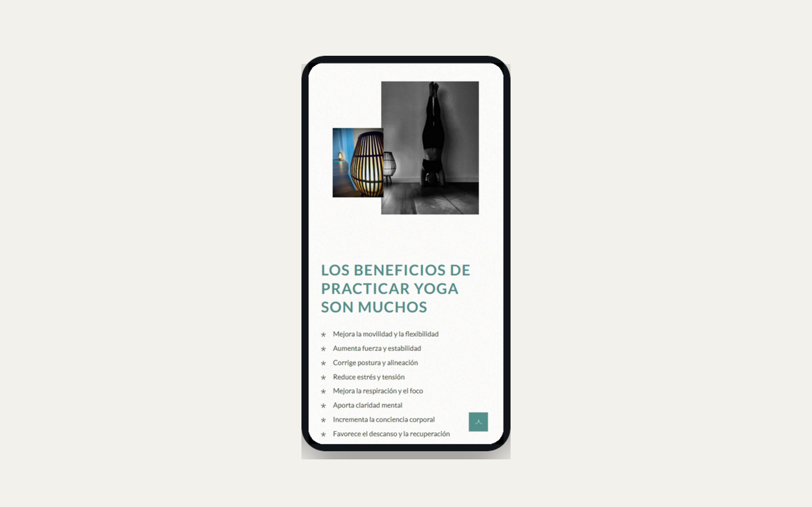 Web de Shala del Cabo en móvil